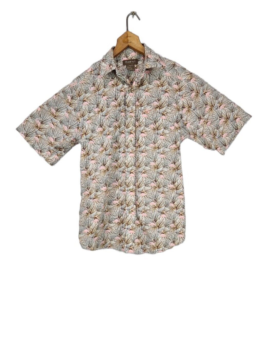 Ariat Men's Classic Short Sleeve Button Up Shirt Size S Flamingo Print Tropical